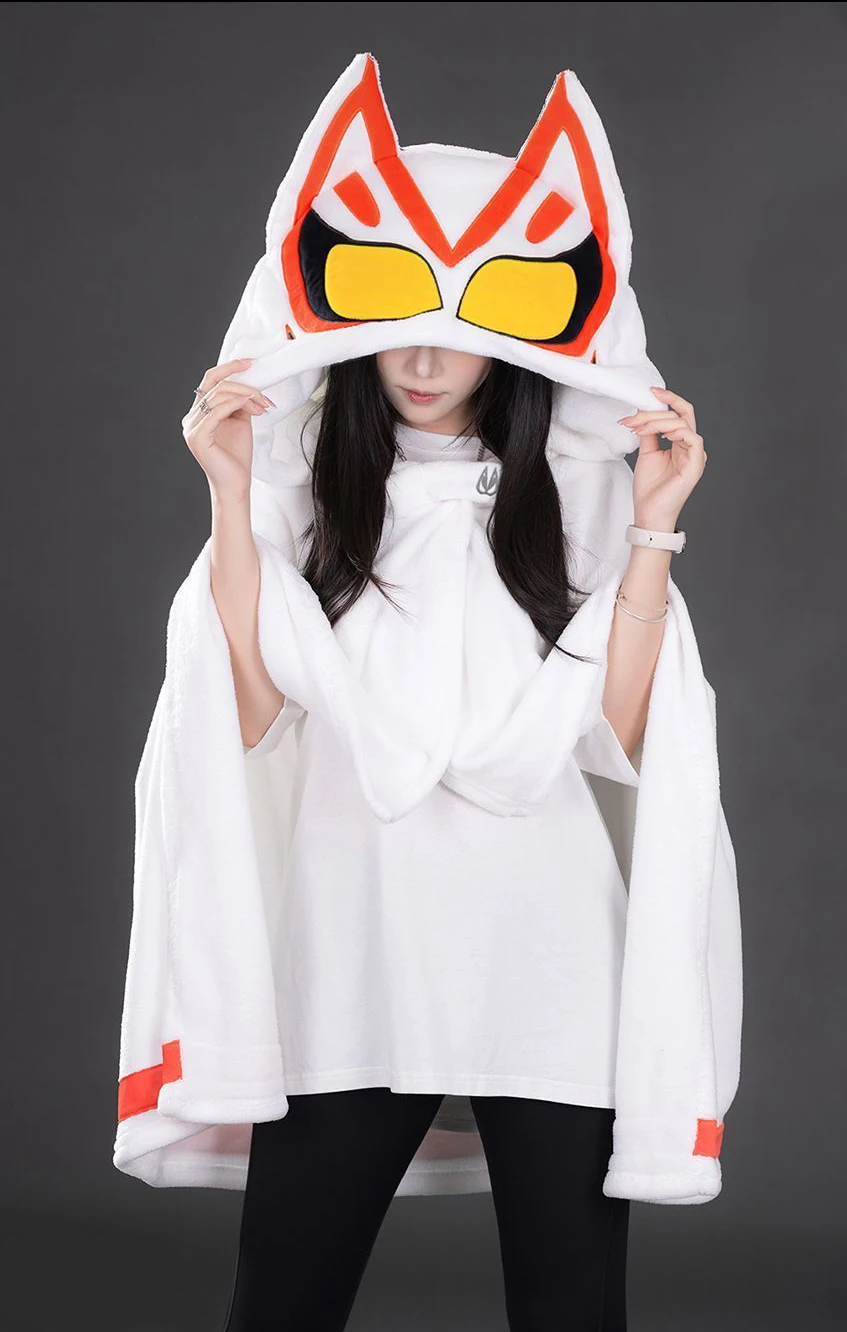 Kawaii Kamen Rider Plüschdecke Geats Multifunktionale Warme Nickerchendecke Dopamin-Komfort-Mantel Anime Kapuzenumhang Perfekte Geschenke – Detail 1