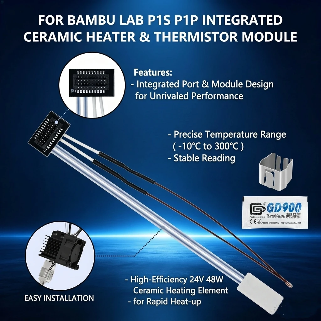 Ceramic Heat Emitter - Pemanas Keramik & Termistor Untuk Bambu