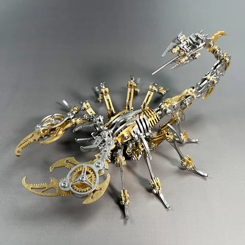 3d metalowy konstruktor Puzzle Scorpion zestaw modeli do składania symulacja mechaniczny montaż owadów układanka antystresowa zabawki wykonane