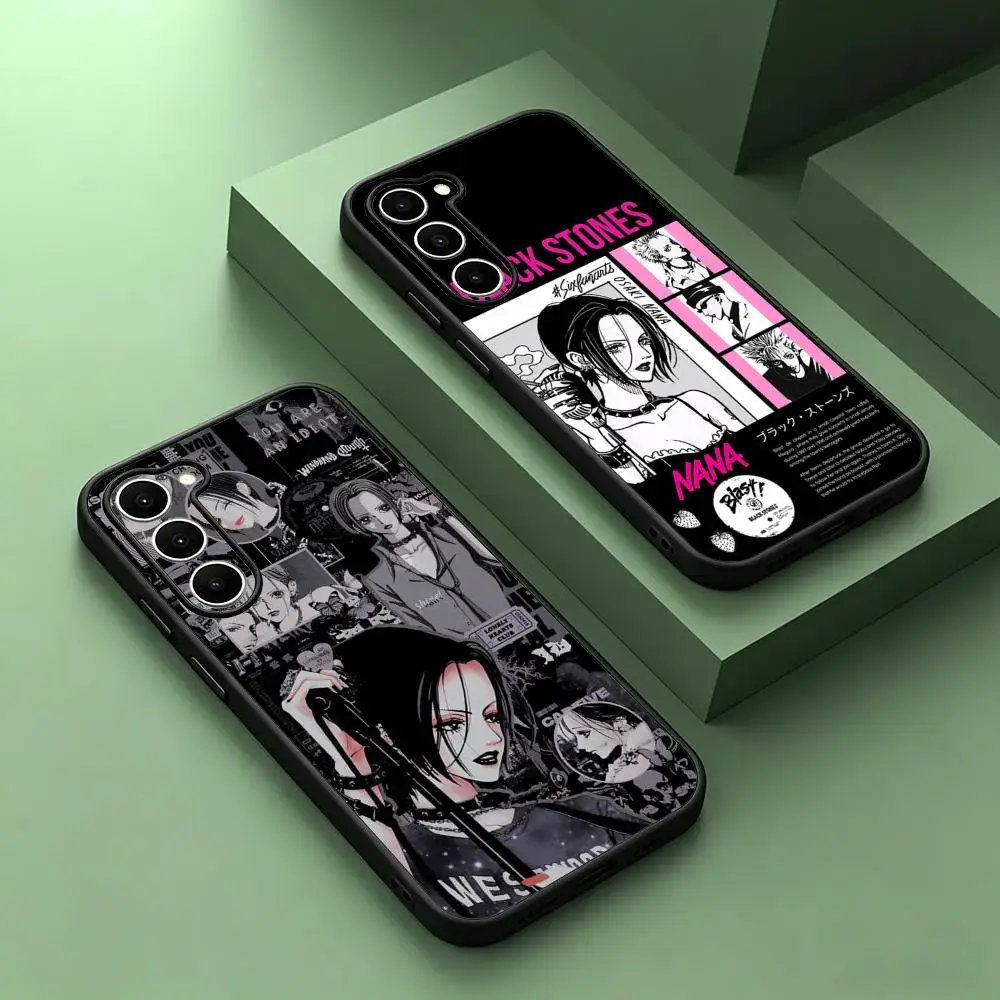 Nana  anime girl fashion design ins cool Phone Case For Samsung Galaxy S26 S25 S24 S23 S22 S21 S20 Plus Ultra Note20 Soft Black