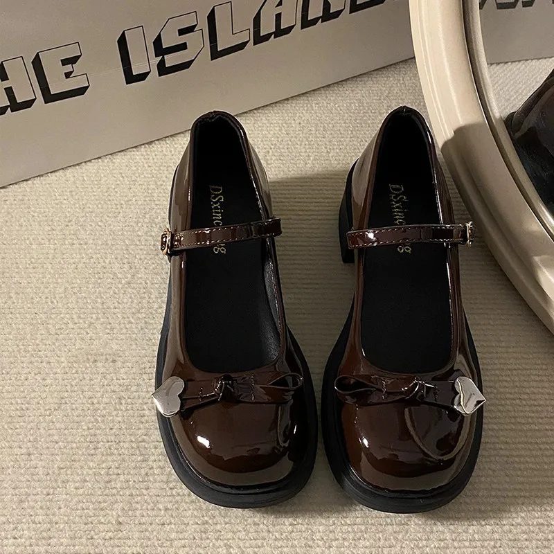 

Fashionable Versatile Mary Jane Shoes Women's Chunky Heel round Toe Buckle Strap Casual Style Spring 2026 New Arrival