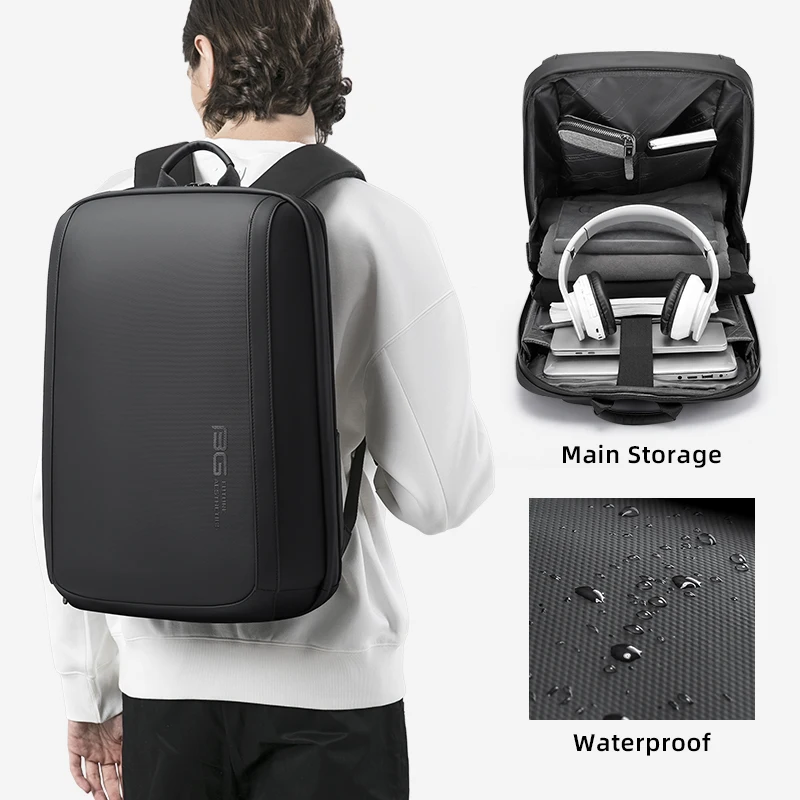 BANGE-Mochila Impermeável para Homens e Mulheres, Bolsa para Laptop, Negócios, Solid, Simples, Multicolor, Moda, Novo