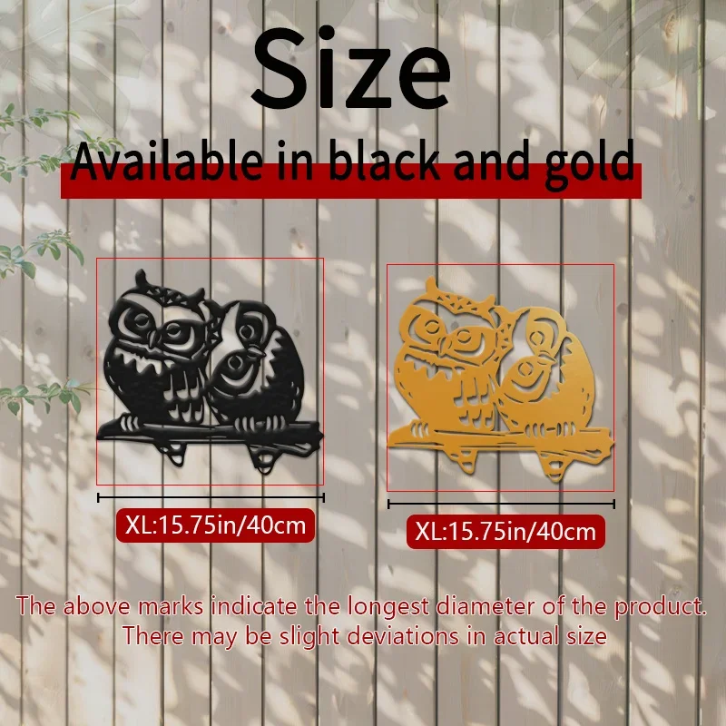 CIFBUY Eagle Head Cat Iron Metal Wall Art, Black Golden Sculpture, Pre-Drilled Hanging Ornament, Decor for Indoor Outdoor Patio