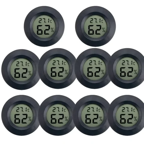 4 Pcs Mini Hygrometer Thermometer  Meter Digital LCD Monitor Indoor Room Round Humidity Temperature Gauge