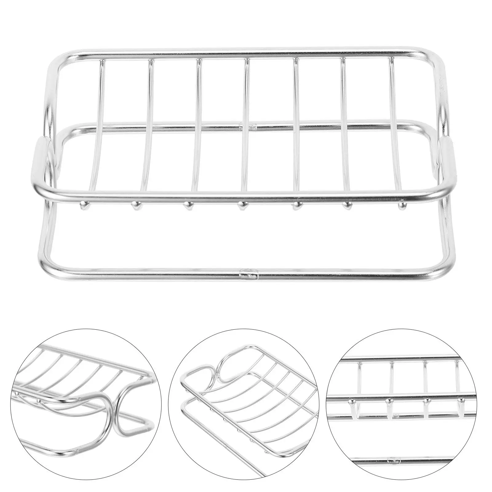 Stainless Steel Dual-Layer Soap Dish Shower Caddy – Fast-Drying Draining Rack for Bathroom & Kitchen