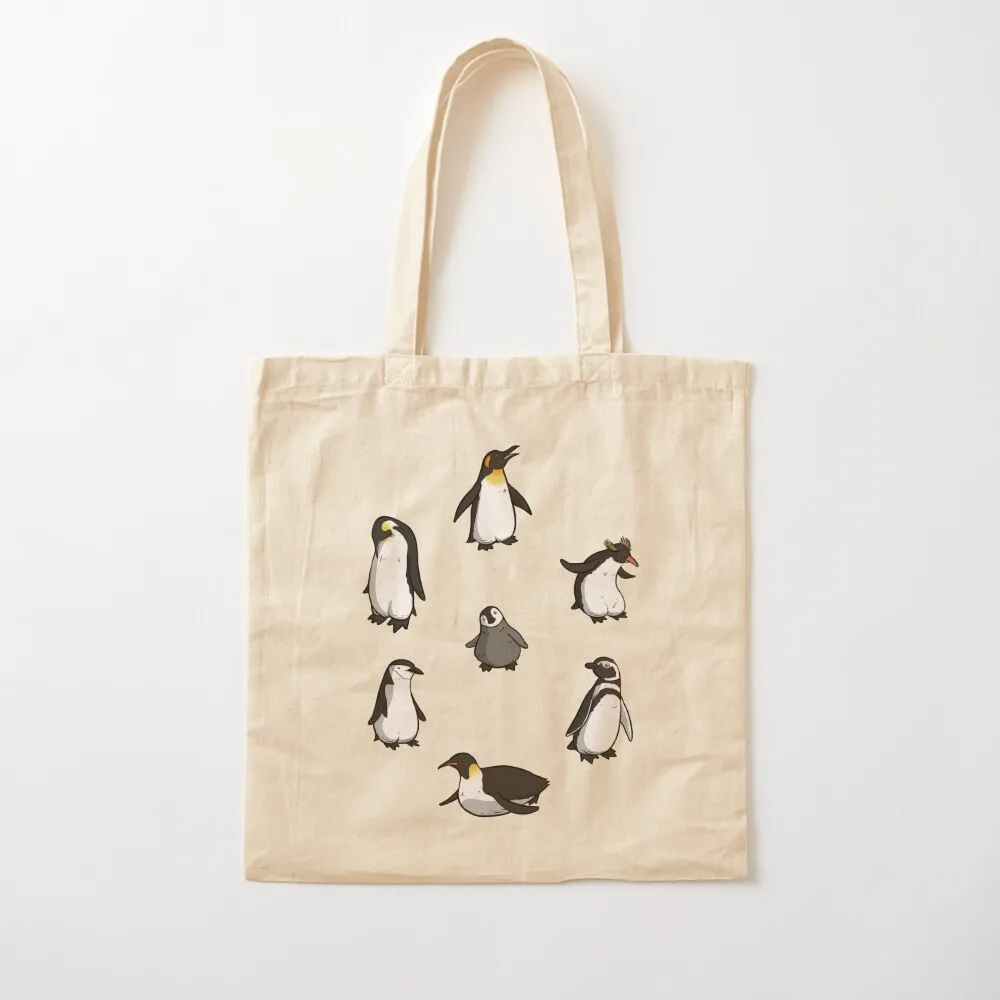 Cute Penguin Pattern (Dark Blue Variant) Tote Bag Shopper Lady bag Canvas Tote Bag