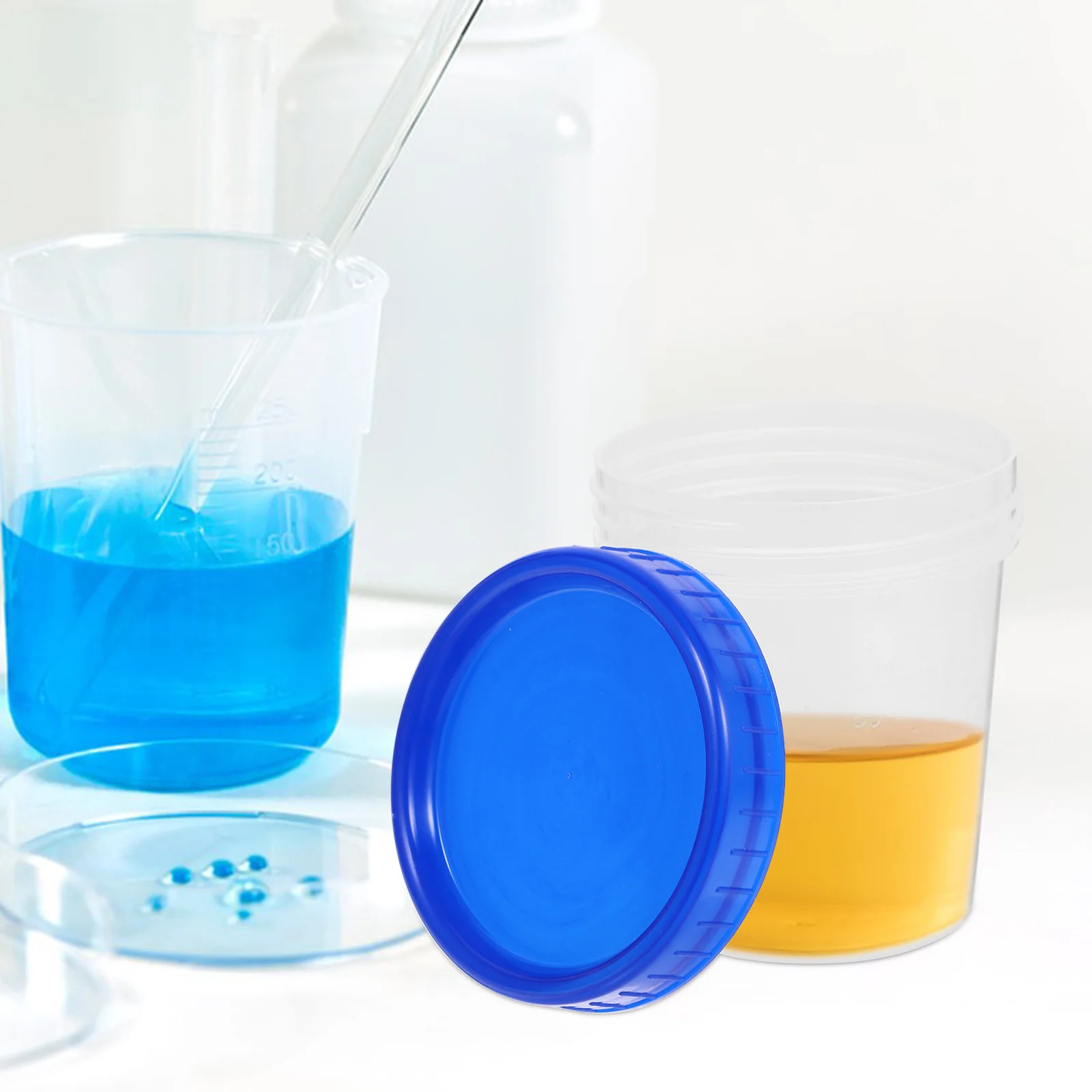 12 Pcs Collection Cups Measuring 120ml Specimen Container Sample Urine with Lid