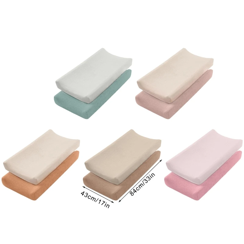 Bộ 2 chiếc Cotton Trang Bị Cũi Tấm Thay Đổi Miếng Lót dành cho Xe Đẩy Bé và Đầu Giường Cũi Vỏ Nệm Thoáng Khí 0