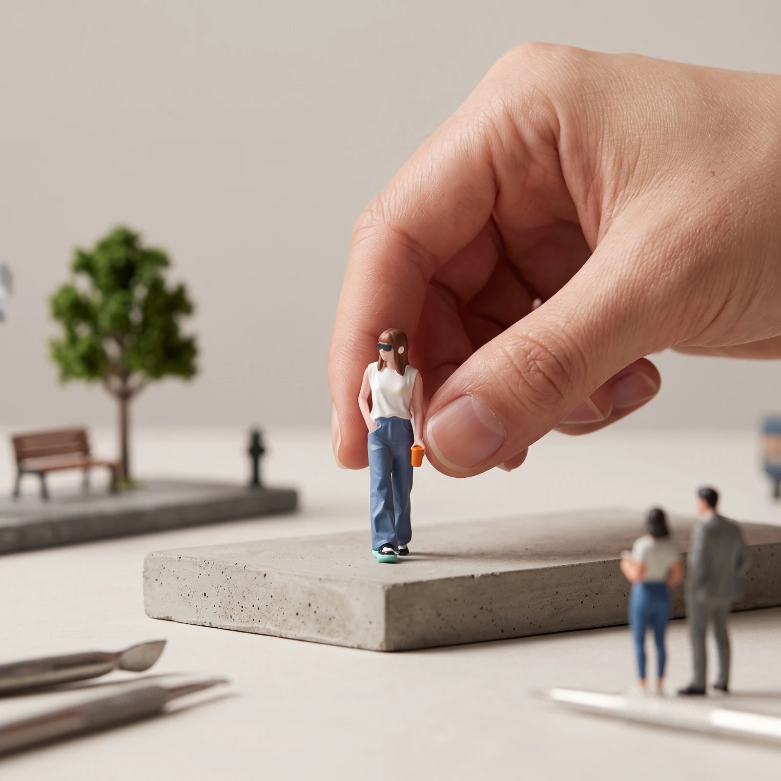 Female Figurine Collectible Female Figure Miniature Woman Realistic Woman Figurine Tiny for Hobbyists, Diorama