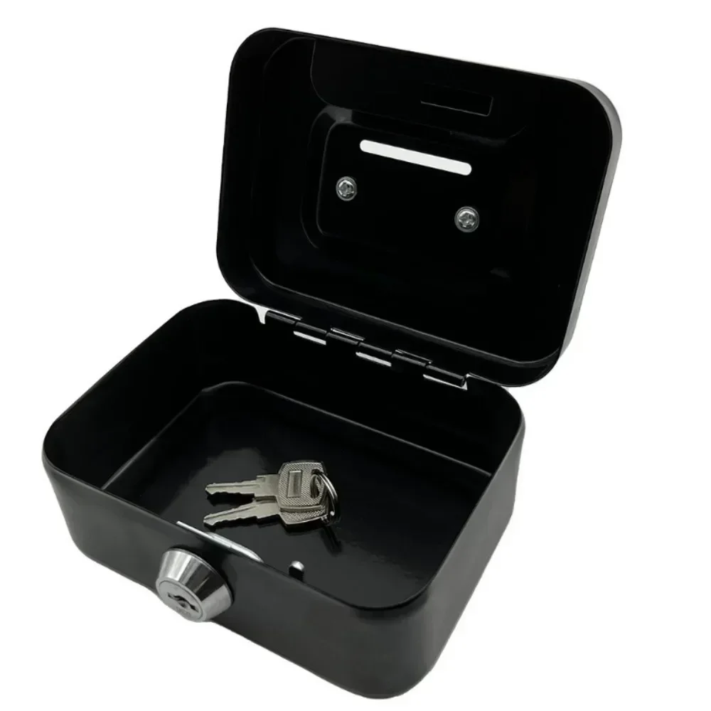 Money Safe Box Lockable Cash Box With Key Portable Small Security Lock Sturdy Coin Boxes for Kids