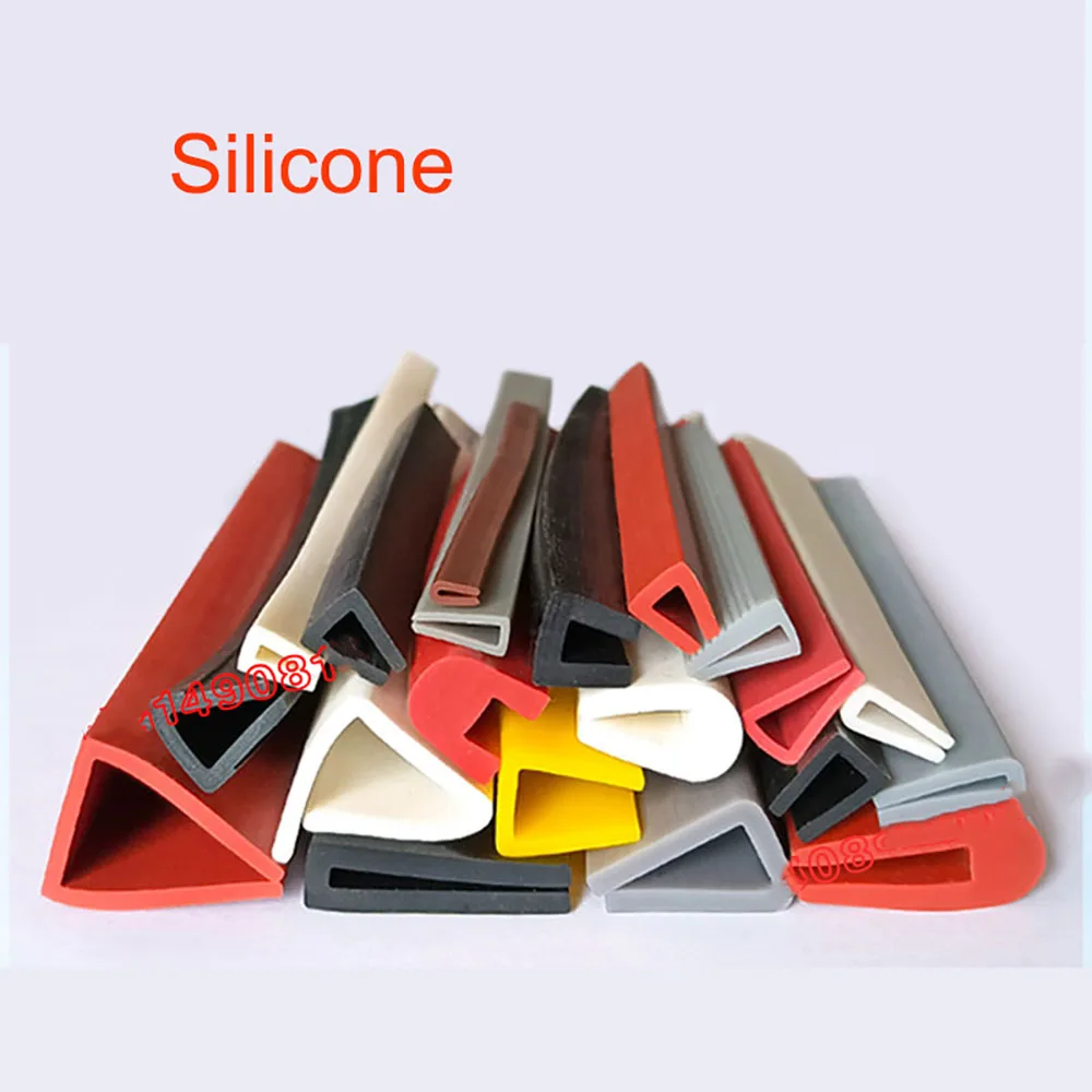 1/3/5M Silicone U-Type Edge Banding Strip Multicolor Rubber Car Door Protector Sealing Bar For Glass, Metal Panel Anti-Collision