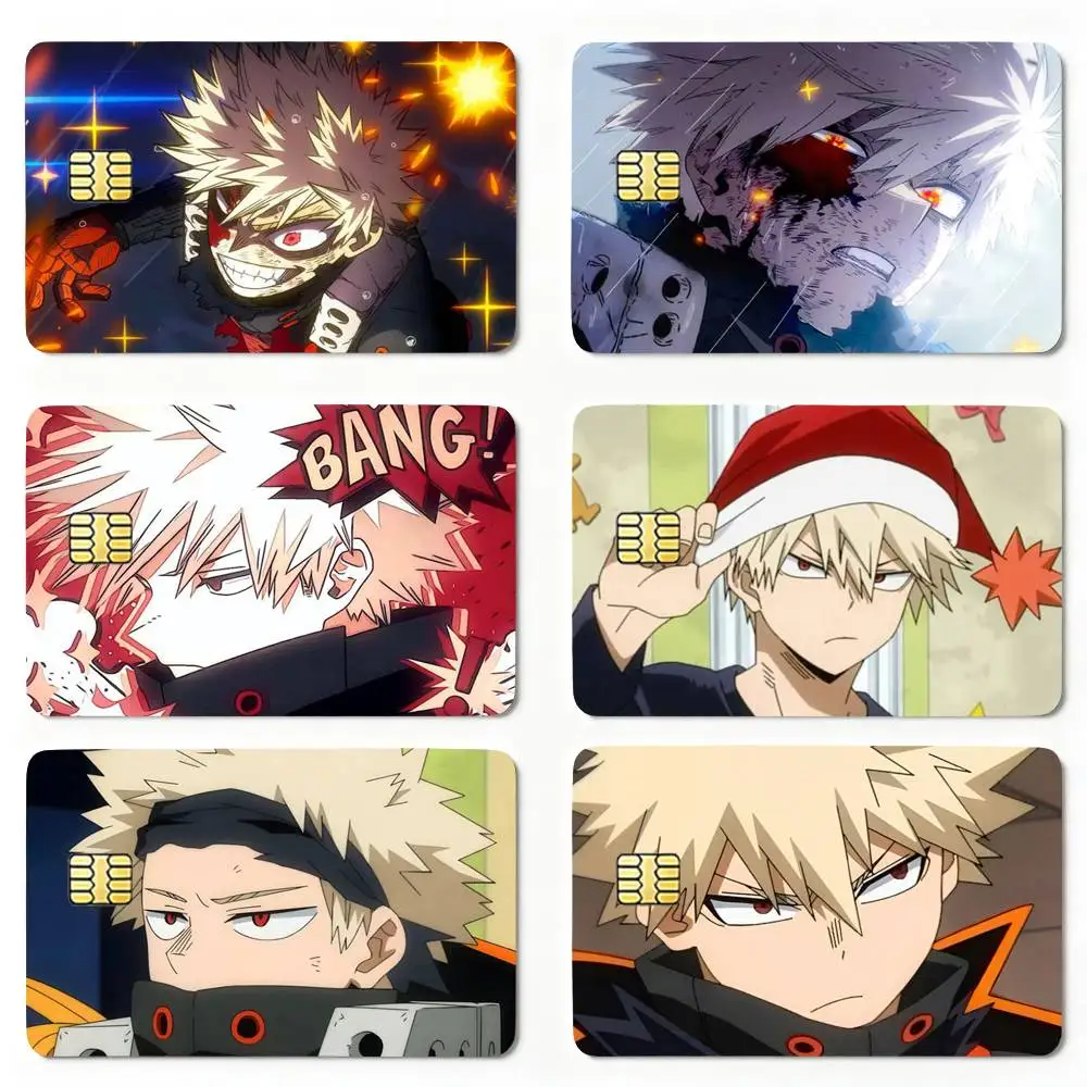 B-Bakugo A-Anime K-Katsuki Sticker Decoration Creative Bank Card Bus Metro Waterproof Sticker
