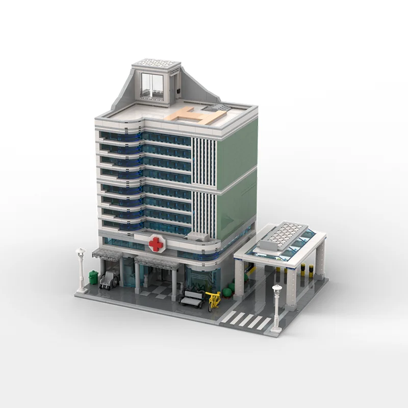 3877pcs MOC Modular Hospital Classic Collection Architecture Street Scene Model Building Blocks Figure Ship Robot Art Toy Gift