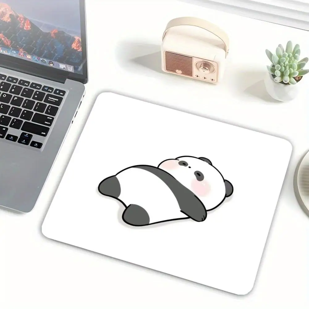 Chubby Fat Pet Minimal White Non-slip Rubber mouse pad Stitched Edge for Office Laptop Girls Daily Workstation