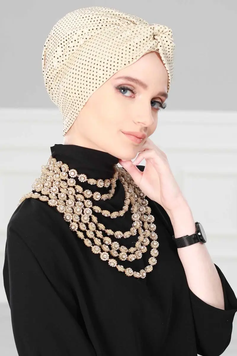 Mihrace Combed Bone Sequin Gold