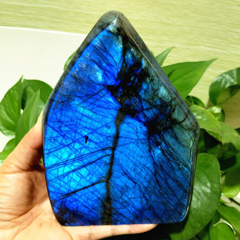 Natural Stone Labradorite Crystal Freeform Ornaments Witchcraft Reiki Spiritual Meditation Healing Desk Home Room Decor