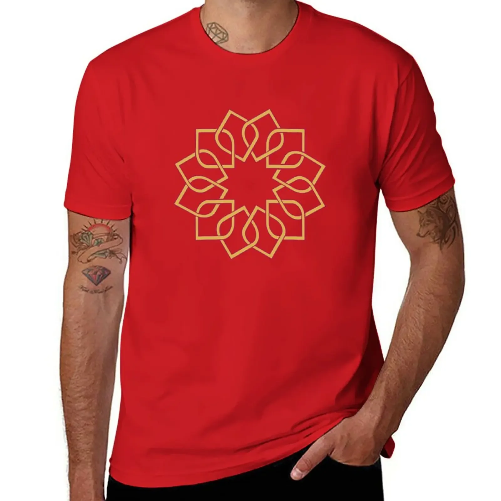 

New Arabic pattern T-Shirt funny t shirt tops t-shirts man Short t-shirt mens clothes