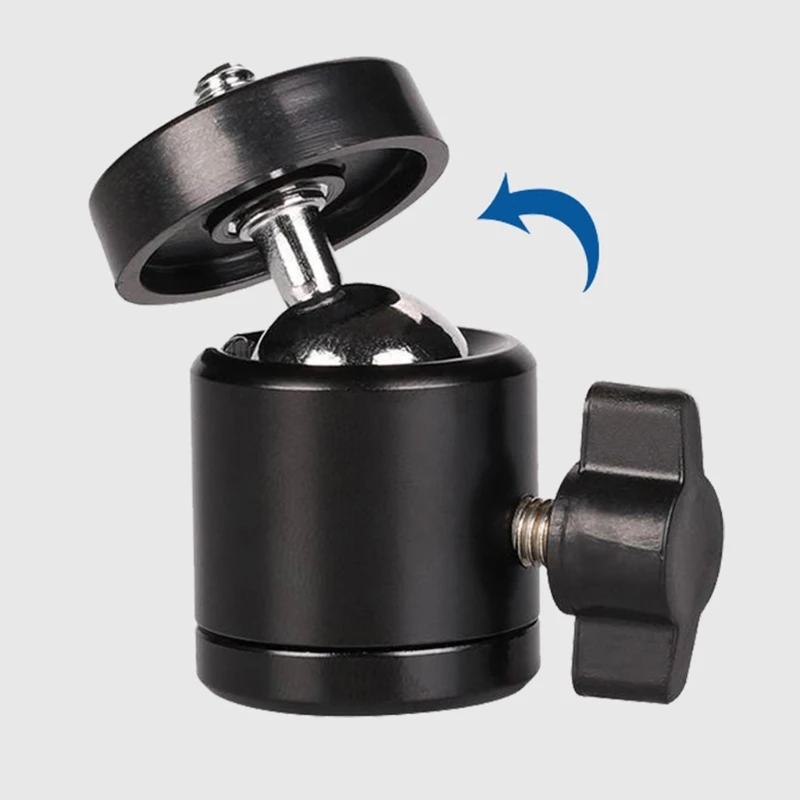 20CB Mini Tripod Ball Head 360° Rotation Tripod Mount Camera Ballhead Adapter with 1/4" Screw Hole for DSLR Camera Camcorder