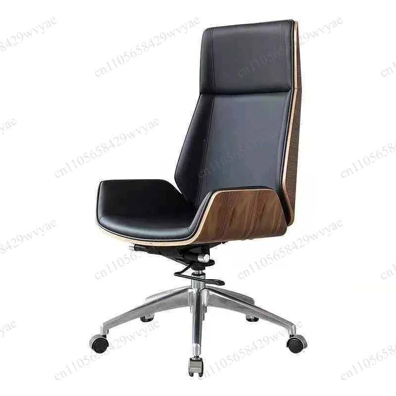 Swivel Height‑Adjustable Office Computer Chair, Ergonomic Backrest, Leather Surface for Business Scenarios