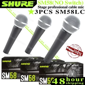 3 pcs Shure SM58 Microphone with Karaoke Live Stage YouTube Concert Professional Recording Dynamic Volume Microphone Main Microphone Sales Shure - №6