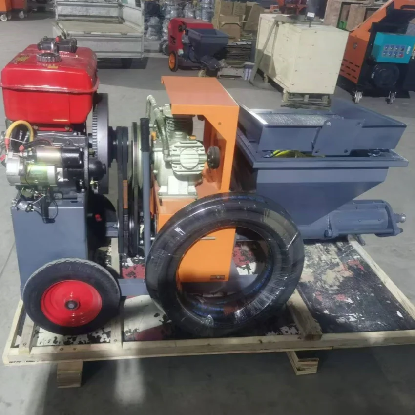 Hot Sale Diesel Wall Cement Mortar Spraying Machine Shotcrete Machine Core Components Engine Pump for Concrete Mortar Plastering