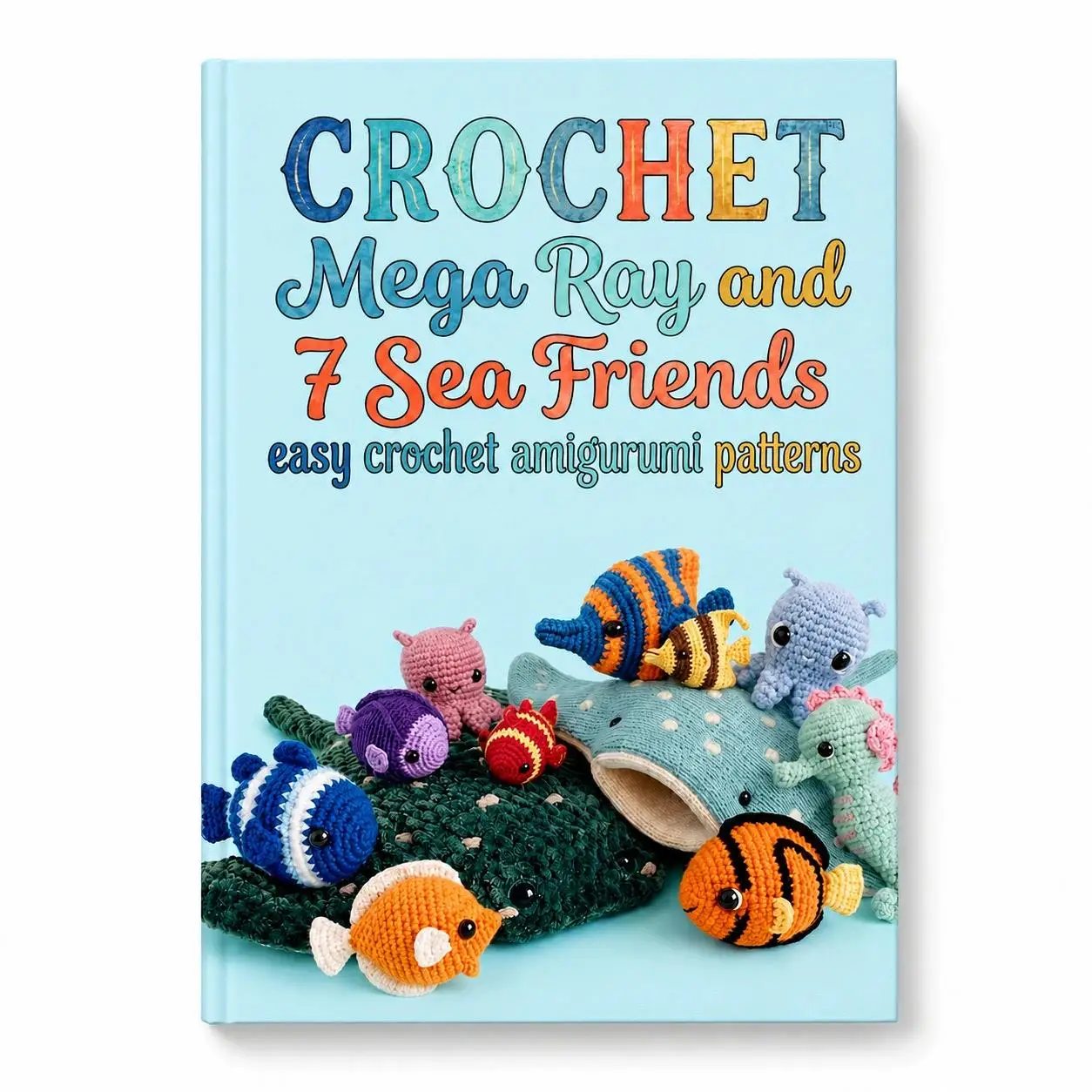 croche-mega-ray-e-7-amigos-do-mar-livro-de-padroes-amigurumi-facil-para-iniciantes-tutorial-de-animais-marinhos
