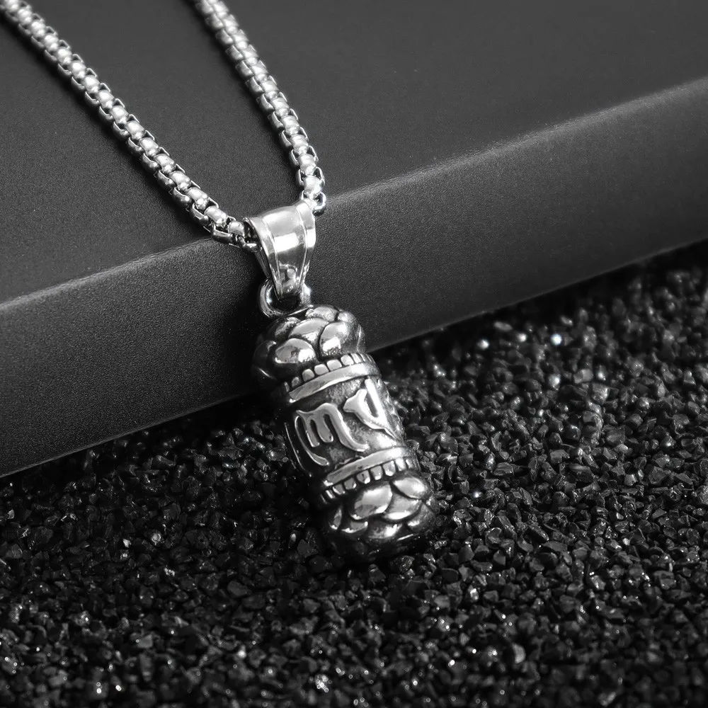 Vintage Buddhist Six Character Truth Pendant Charm Men\'s Necklace Christmas Gift Valentine\'s Day Gift Protector Jewelry Accessor