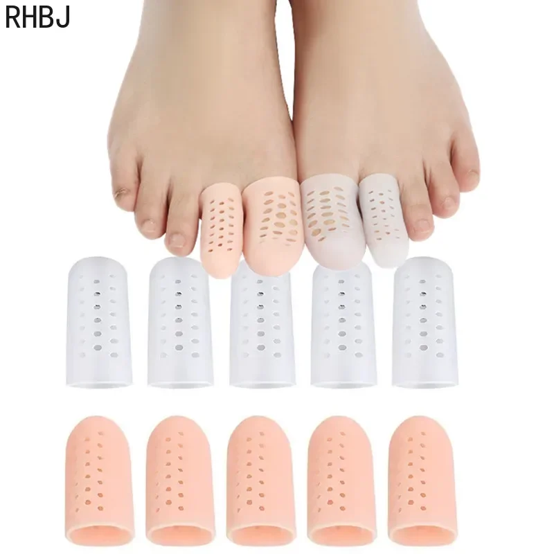 RHBJ 2Pcs Silicone Toe Caps Anti-Friction Breathable Prevents Blisters Toe Caps Cover Protectors Foot Care Toe Protector