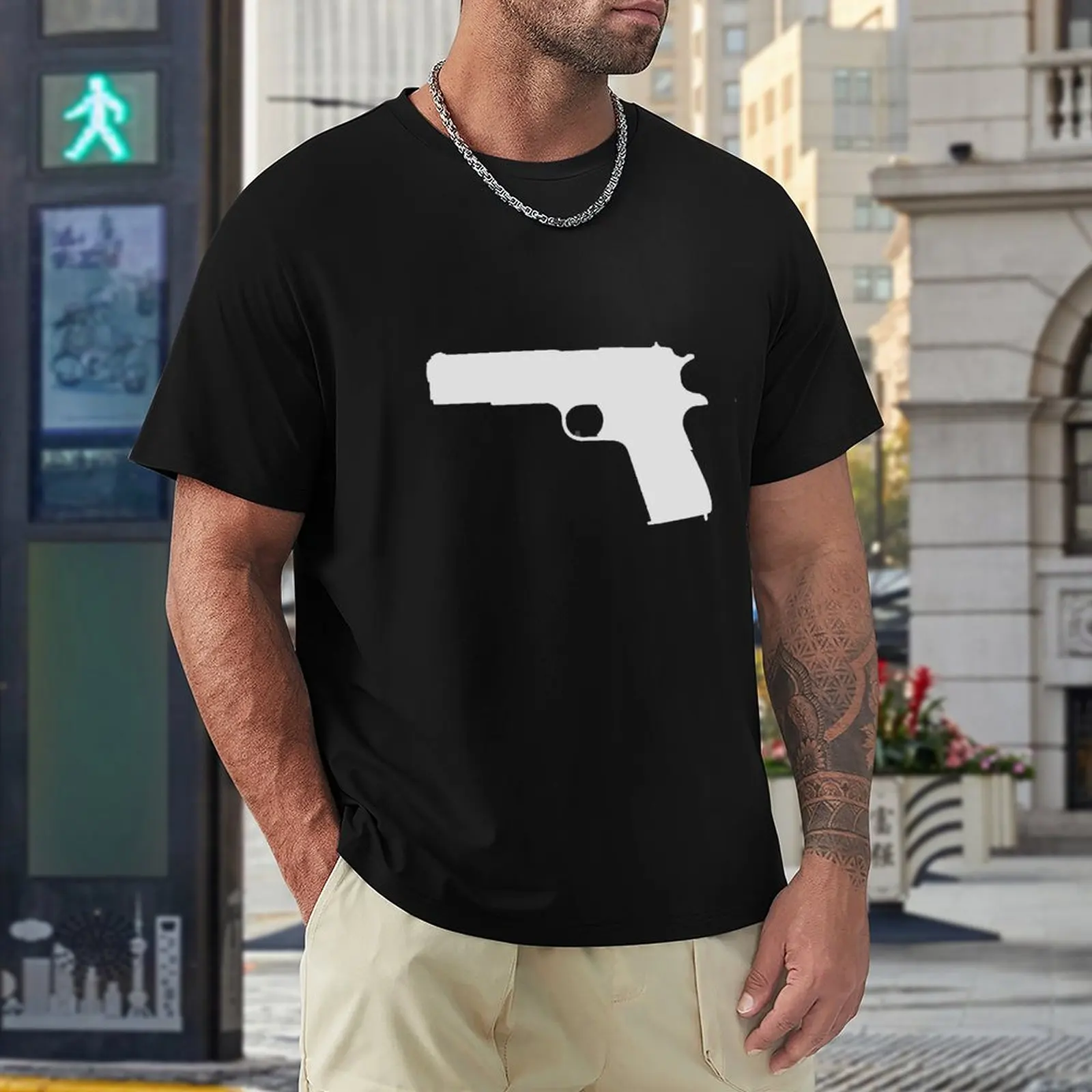 Battlefield Model 1911 Guns T T-shirt Crewneck Sport  O Neck Tshirt Novelty Home Eur Size