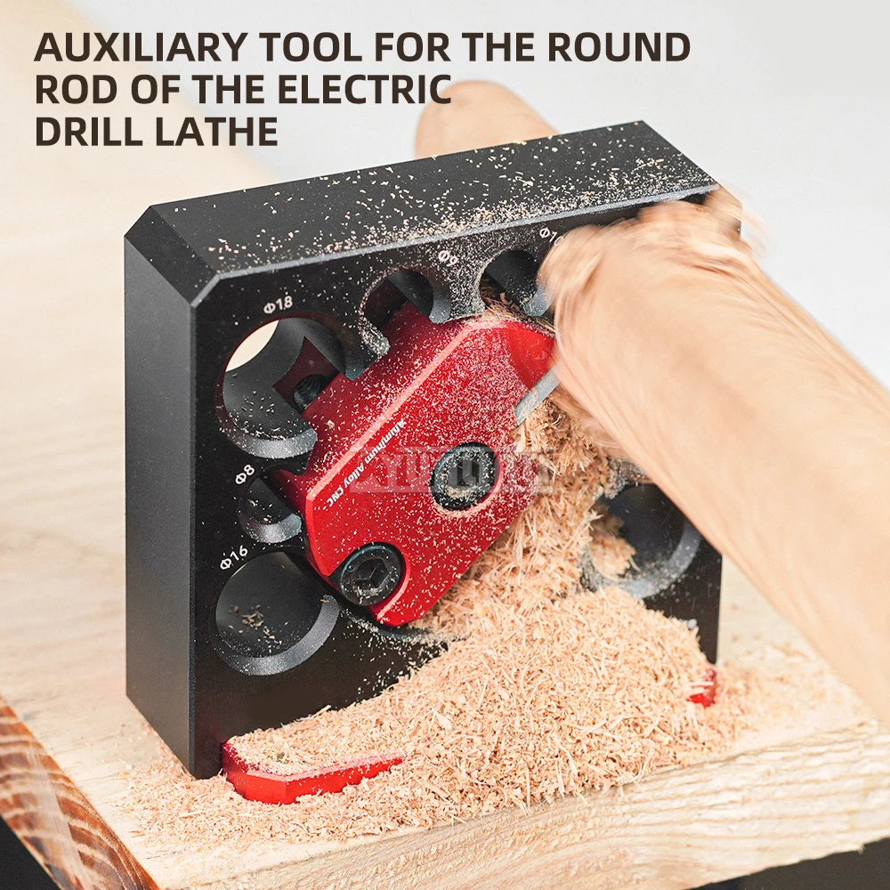 Drill-Powered Rounding Jig Adjustable Square to Round Rod Wood Turning Tool for DIY Wooden Dowels, round Rod Wood making tool