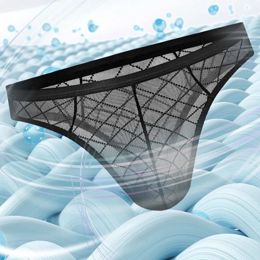 

Sexy Hot Lingerie Panties For Men Mesh Plaid Underwear Briefs Lightweight Sheer U Pouch Stretch Tanga Shorts