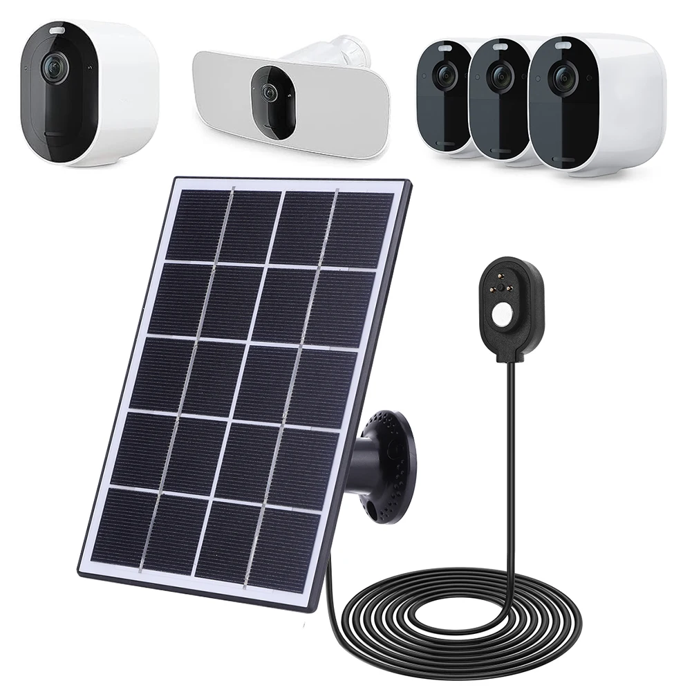5V 10W Camera Solar Panel 9.8Ft/3M Cable Solar Panel Kit 360°Adjustable Wall Mount for Arlo Ultra for Arlo Pro 5S/4/3