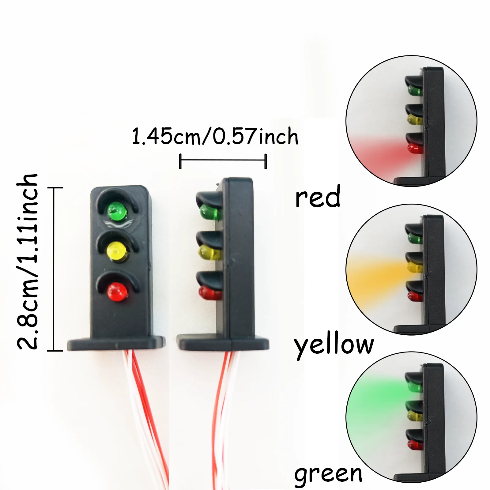 1 Stück HO-Maßstab Miniatur-Ampelmodell 1:87 ABS-Kunststoff-Spielzeuglampen für Eisenbahntrain-Layouts, Architektur und Diorama