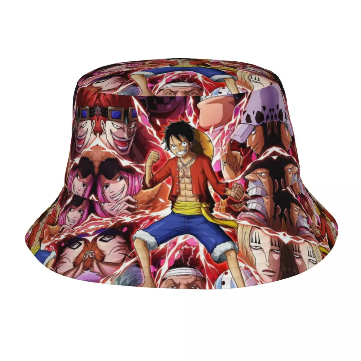 Chapeau Bob Unique pour Adolescents, Protection Solaire, Style One Piece Luffy, Collection Vocation Getaway
