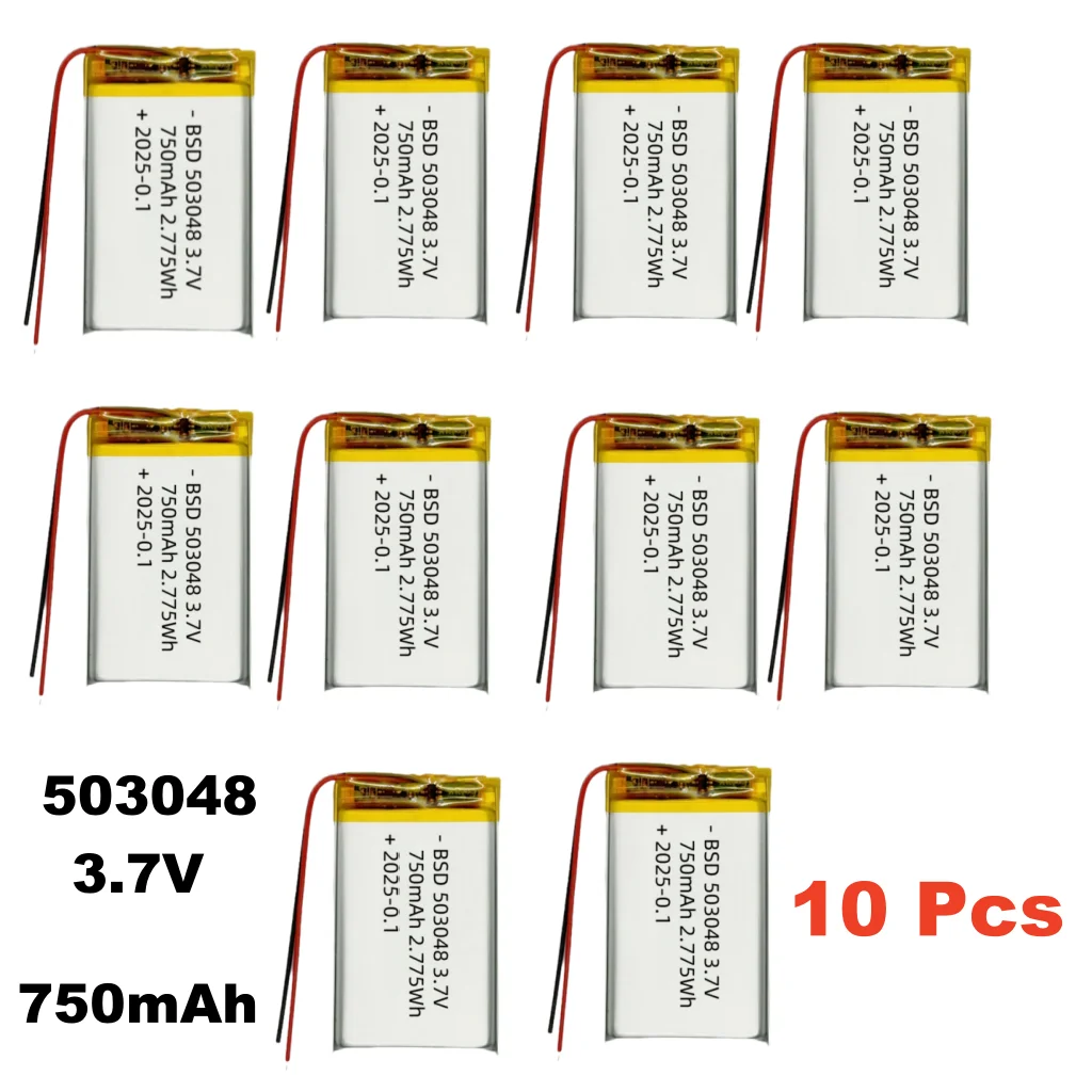 NEW 10PCS/LOT High Temperature 503048 For Vehicle Recorder 3.7V Lithium Polymer Battery 800mah