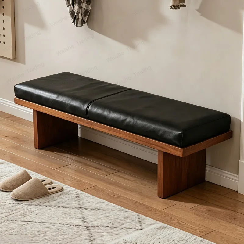 Shoe change stool entrance door light luxury high-end clothing store sofa living room child long bedroom end of bed
