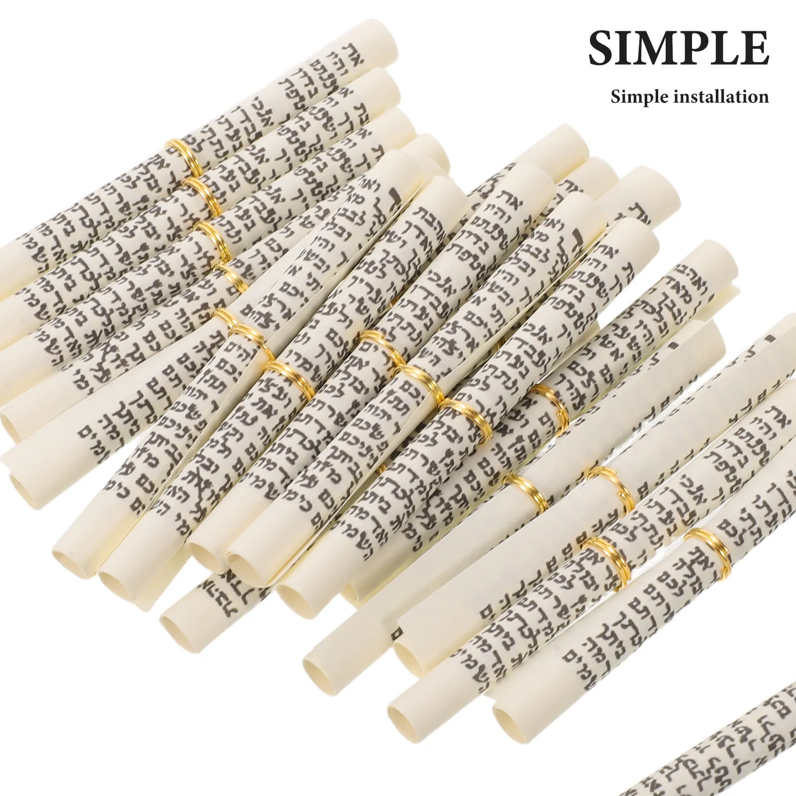 15 Pcs Hebrew Artwork Home Decor Handicrafts Mezuzah Door Blessing Scroll Parchment Paper Jewish Decorations for