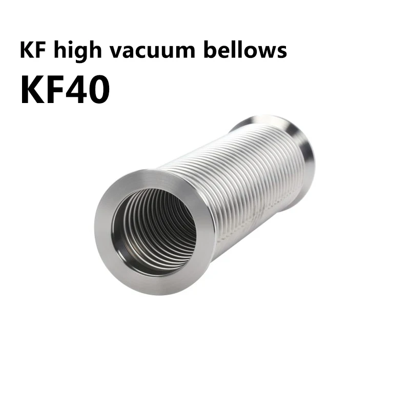 SS304 Stainless Steel KF High Vacuum Bellow Hose KF40 Flexible Pipe for Vacuum Furnace Connection Multiple Length Options Availa