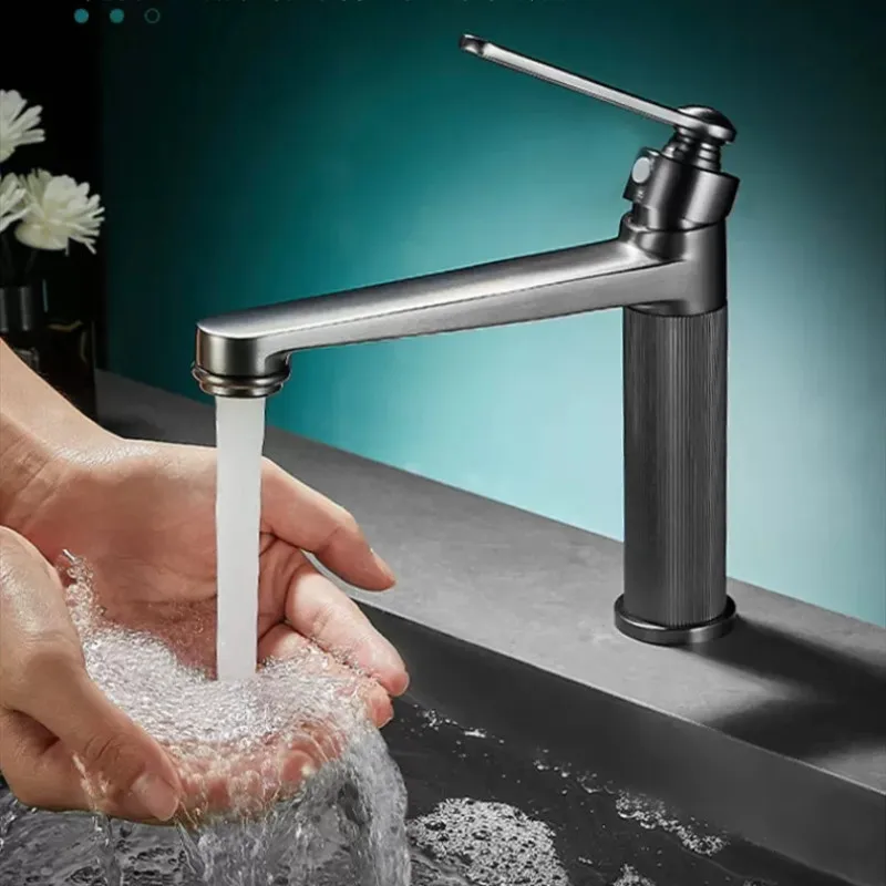 

New Basin Faucet brass Hot and Cold Single Lever Decked Bathroom Sink Water Tap Crane Gray White Sink Tap Mixer