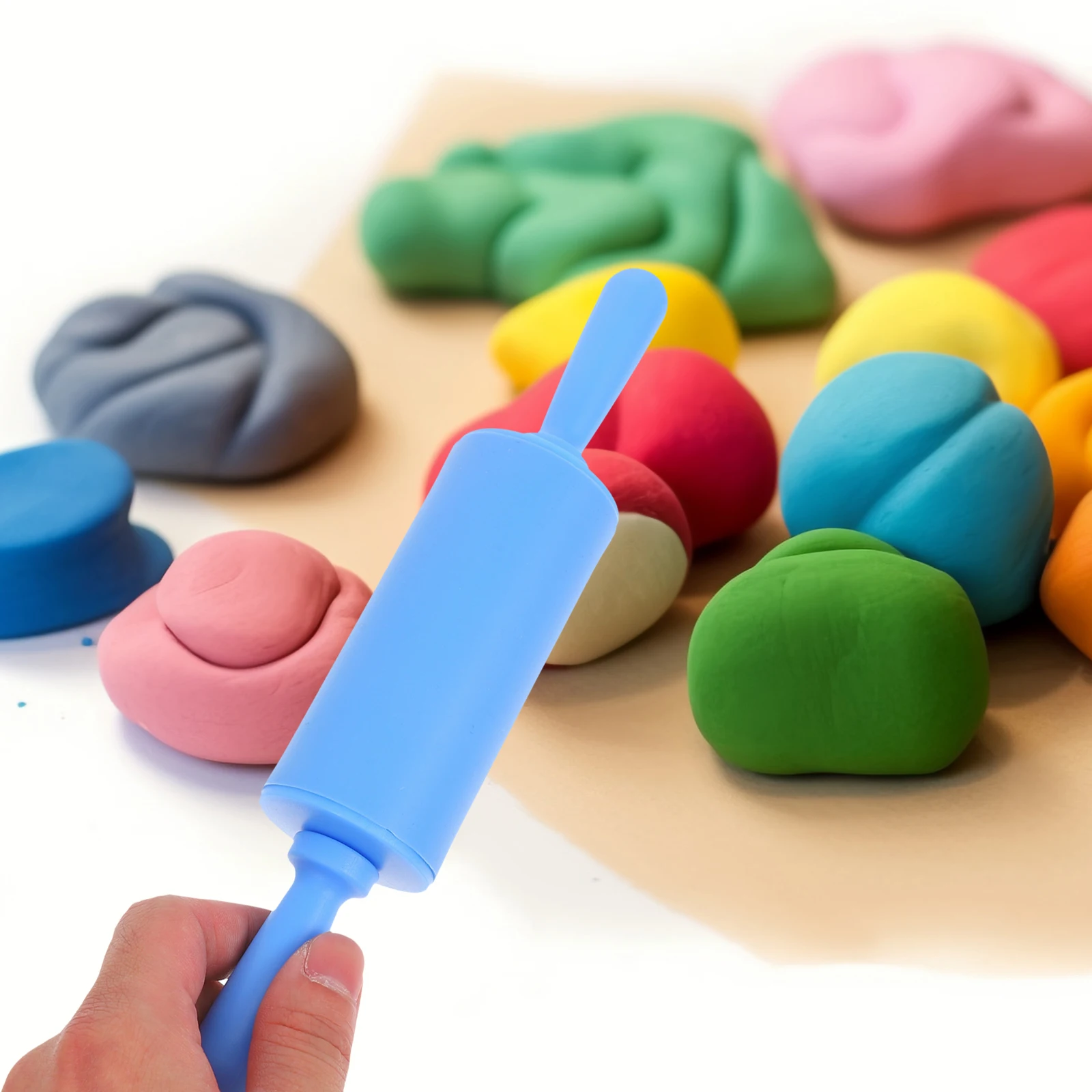 

4pcs Supply Kids Tool Silicone Rolling Plasticine Roller Pin Tools Creative Rolling Pins Craft Roller Pin