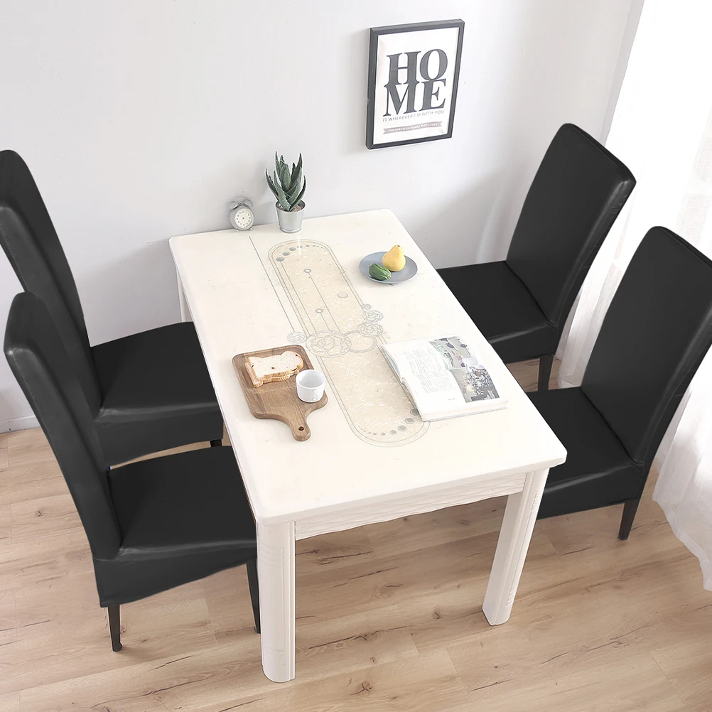 

Waterproof Chair Cover PU Material Elastic Design Dining Seat Protector Decor Accessories Sofa Cover Home Textiles Banquet Party