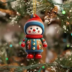 Christmas Wall Decoration 2d Acrylic Cartoon Dwarf Christmas Tree Pendant Christmas Cartoon Cute Christmas Suprimentos De Natal