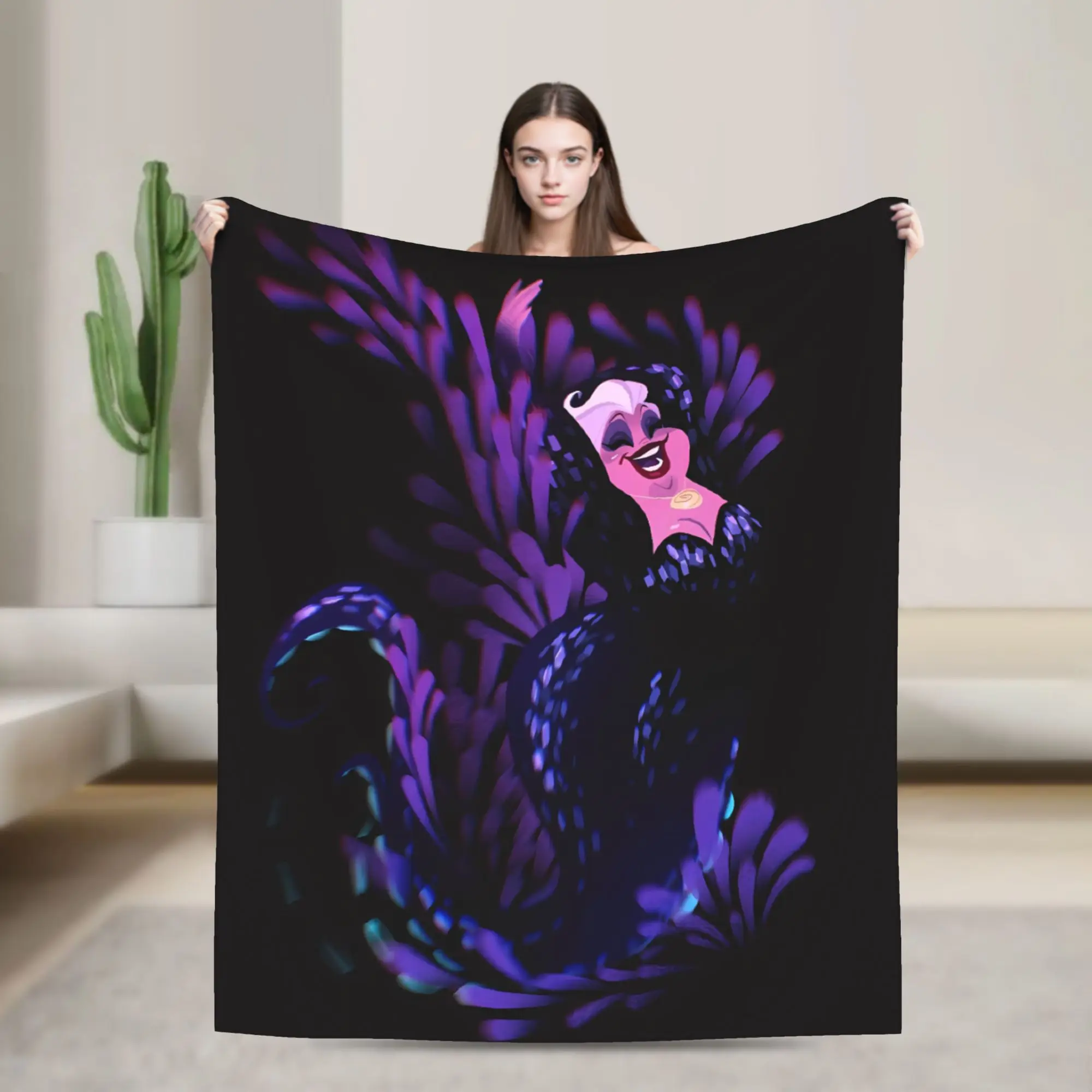 

Sea Witch Ursula Warm Soft Blankets The Little Mermaid Boy Girl Plush Throw Blanket Aesthetic Couch Flannel Bedspread Sofa Cover