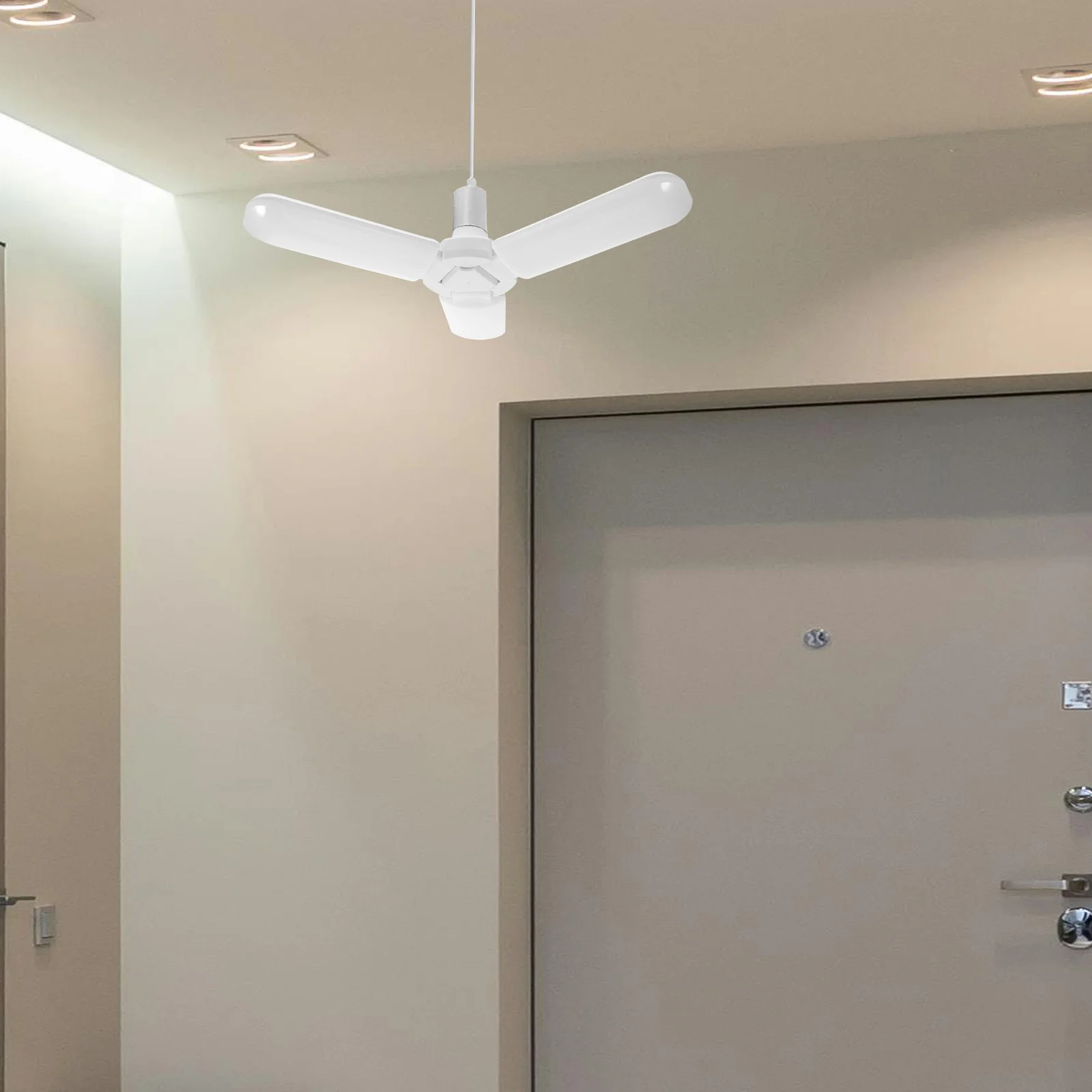 

E27 Tri-Fold Led Garage Light Bulb Adjustable Three-Panel Foldable Design For Workshop Ceiling Lighting Garage Lamp Led