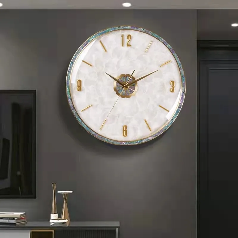 Decorative Shell Wall Clock Luxury Modern Wall Watch Silent Aesthetic Large Clocks Minimalist Nordic Elegant Living Room Watches