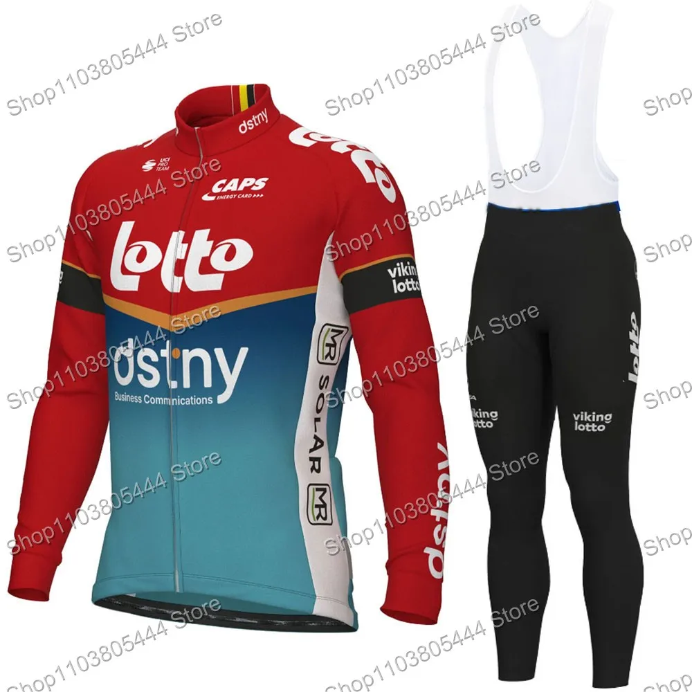 Lotto Dstny Cycling Jersey 2024 Long Sleeve Set Men Autumn Cycling Clothing Kits MTB Bike Road Pants Bib Bicycle Suit Uniforms