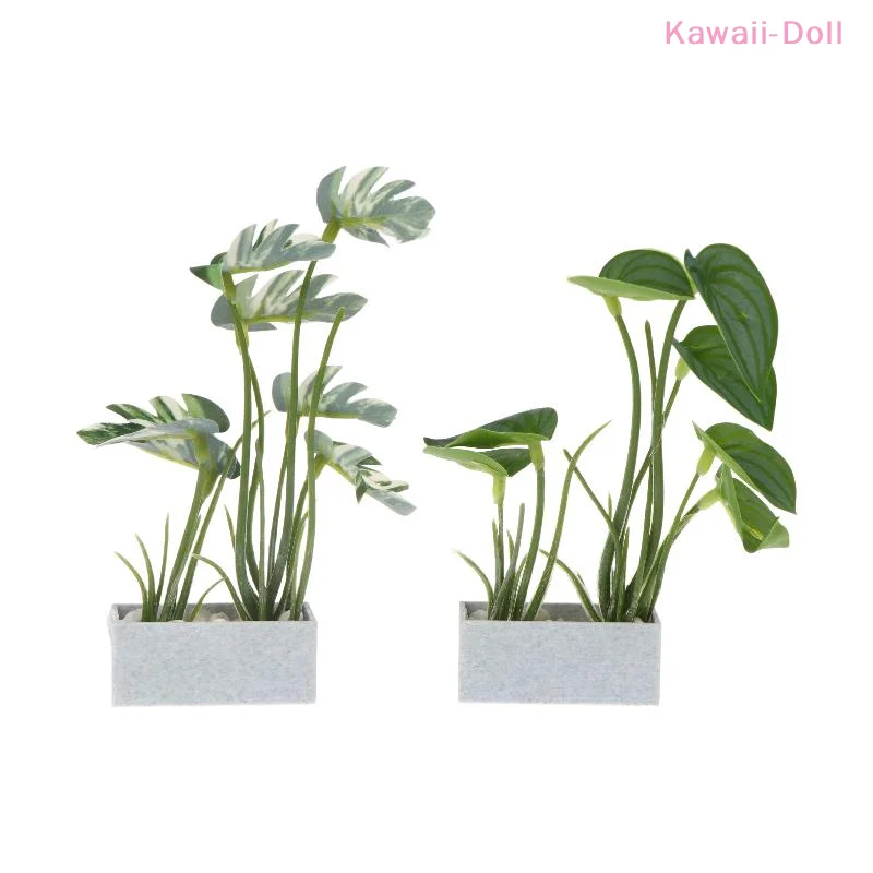 Dollhouse Greenery Model Miniature Turtle Back Bamboo Potted Plant Ornament Dollhouse Mini Garden Scene Decor Micro Photo Props