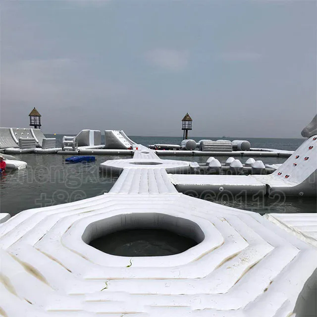 White Inflatable Water Park Water Play Equipment,sea Floating Water Park Games for Adult