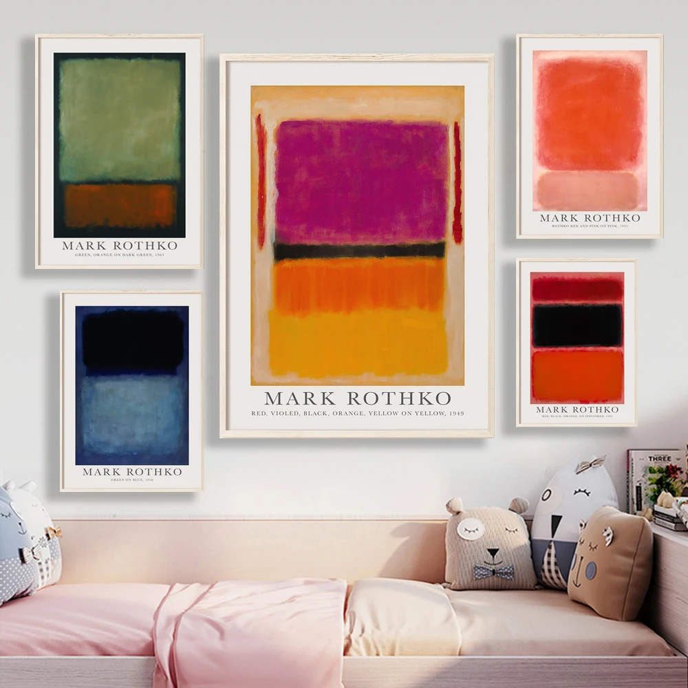 Abstract Canvas Paintings Mark Rothko Print Graffiti Minimalism Art Posters and Prints Wall Art Pictures for Living Room Cuad