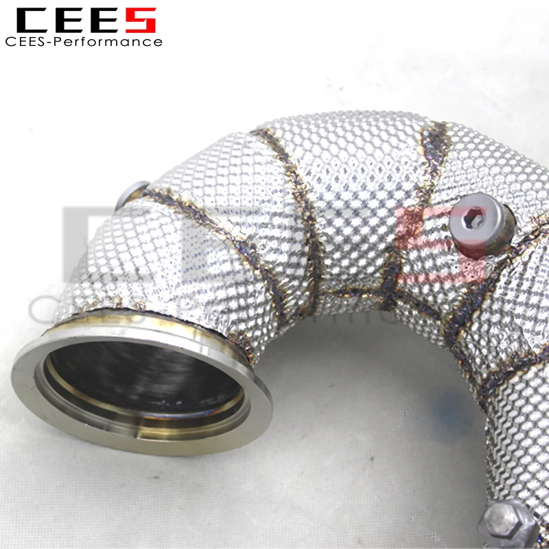 cees السيارات SS304 النازل لمرسيدس بنز AMG GT43 3.0T 2019-2023 سيارة العادم الحرارة درع تدفق مجاني أسفل الأنابيب صالح الأسهم العادم #6